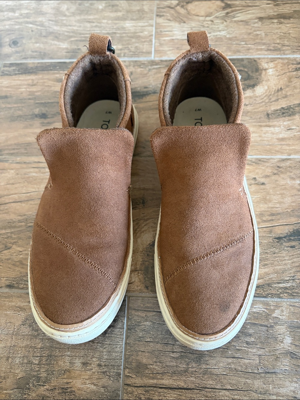 Toms Brown Suede Slip-On Ankle Booties